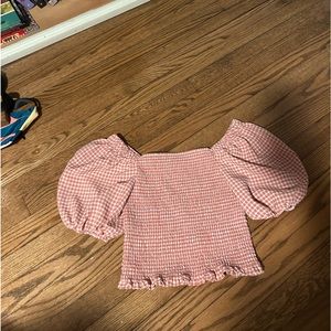 Gingham cropped shirt